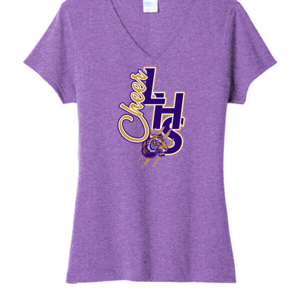LHS Cheer  - Ladies Tri Blend V Neck Tee Thumbnail